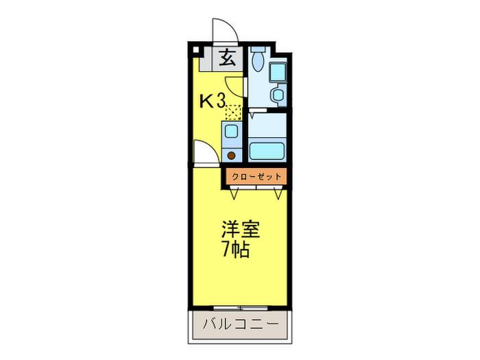 アクティブ梅満(1K/3階)の間取り写真