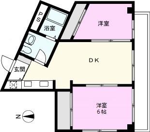 高穂ビル(2DK/3階)の間取り写真