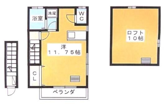 エールハウス(ワンルーム/2階)の間取り写真