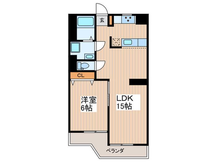 タピオラ(1LDK/2階)の間取り写真