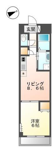 ラシードレーヴ(1LDK/3階)の間取り写真