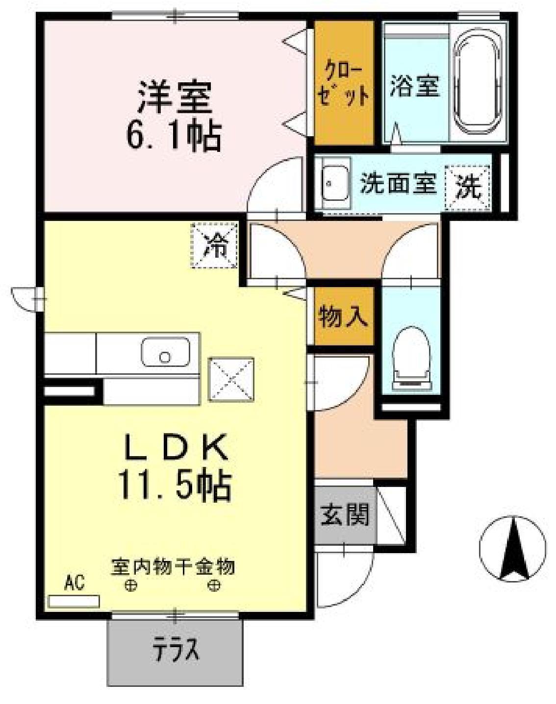 LAVITA(1LDK/1階)の間取り写真