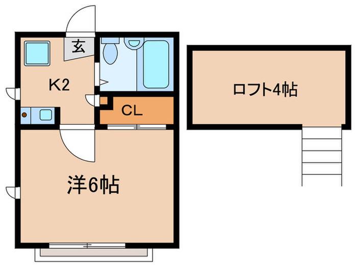 KIRSCHE-HEIM(1K/2階)の間取り写真
