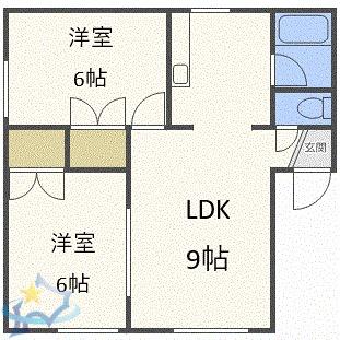 ベルコート59(2LDK/2階)の間取り写真