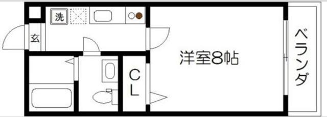 アークリード今出川大宮(1K/3階)の間取り写真