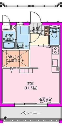 都城市中町マンション(ワンルーム/2階)の間取り写真