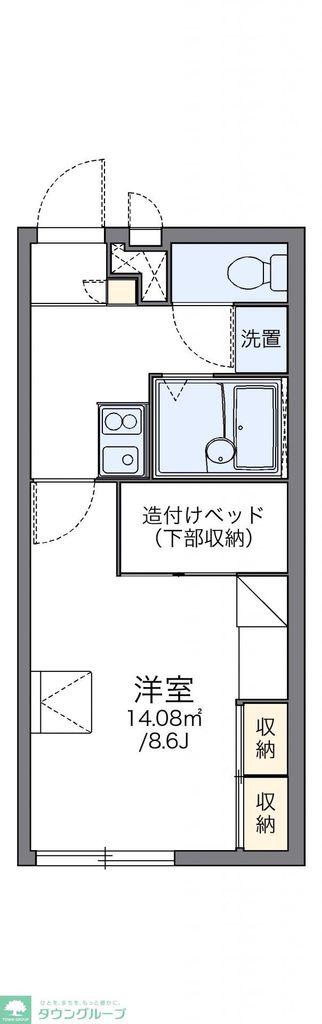 レオパレス鳳仙花(1K/2階)の間取り写真