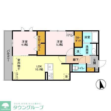 レガーメ(2LDK/2階)の間取り写真