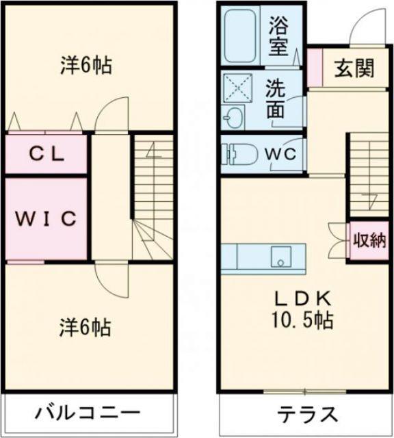 CS黒崎(2LDK/1階)の間取り写真