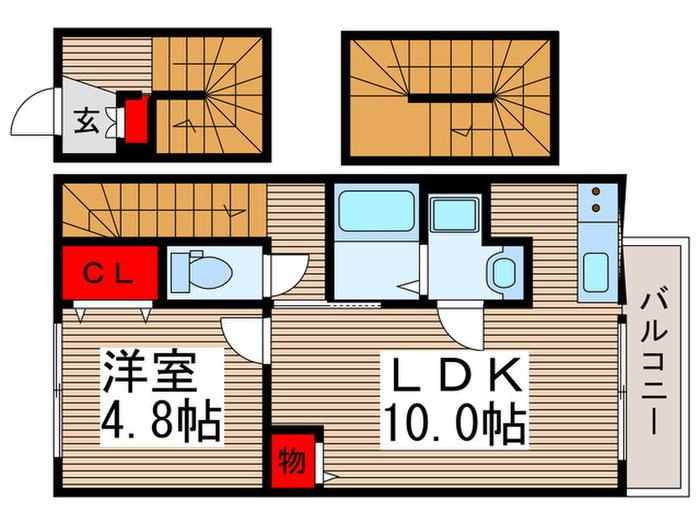 ディアコート東所沢(1LDK/3階)の間取り写真