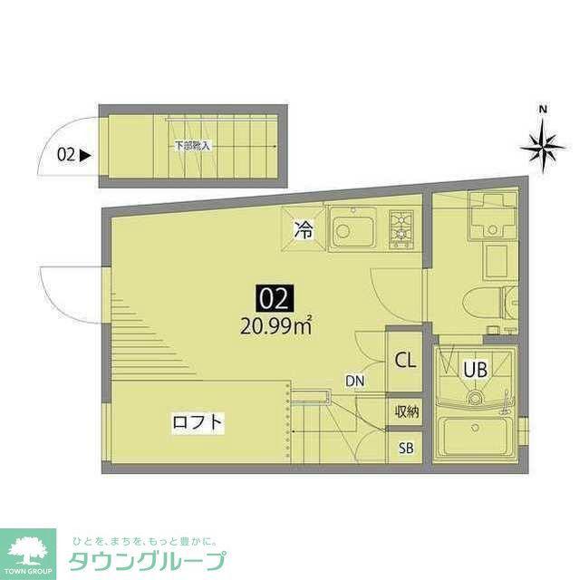 グランエッグス品川中延(ワンルーム/2階)の間取り写真