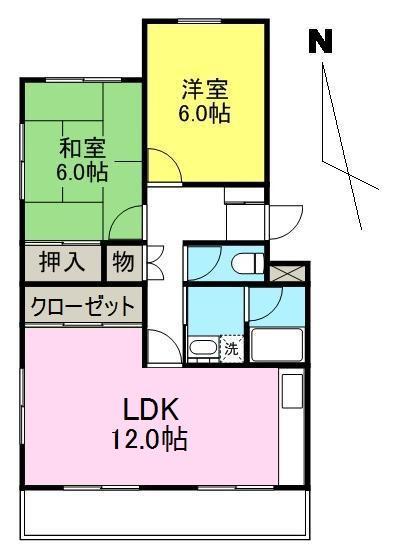 アイランドガーデン松原(2LDK/1階)の間取り写真