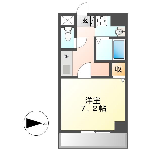 ラフォーレ千種(1K/5階)の間取り写真