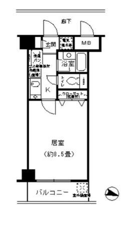 AVENUE(1K/2階)の間取り写真