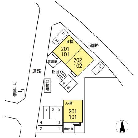 ロゼハイムII B(2LDK/1階)の間取り写真
