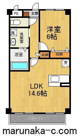 ジ・エレガンス城山(1LDK/1階)の間取り写真