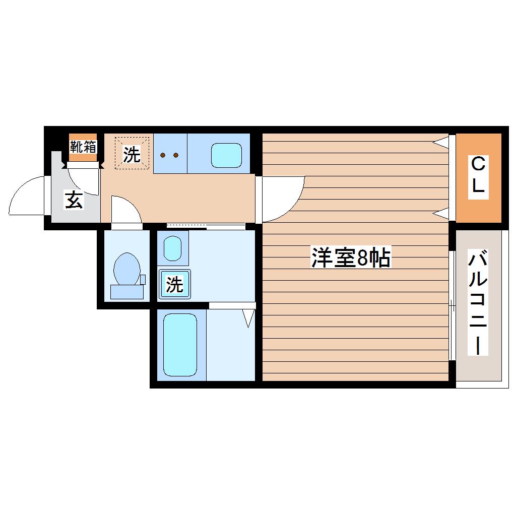 YUKISAI(1K/1階)の間取り写真