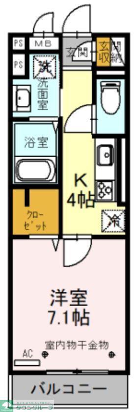 ロンサールII(1K/2階)の間取り写真