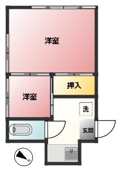 泉荘(2K/1階)の間取り写真
