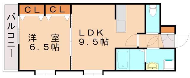 コスモス浅川学園台(1LDK/3階)の間取り写真