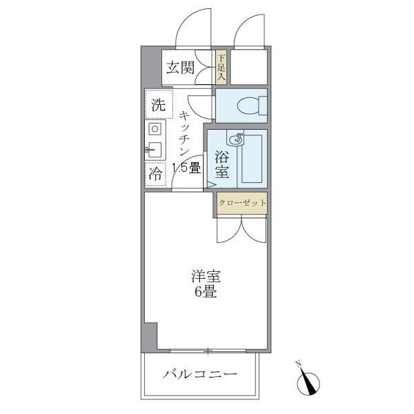 KDXレジデンス横浜関内(1K/9階)の間取り写真