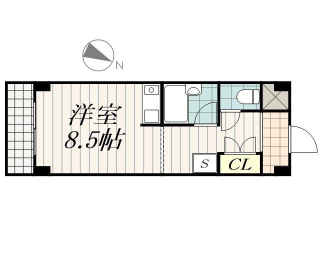 サンパークビル(ワンルーム/5階)の間取り写真