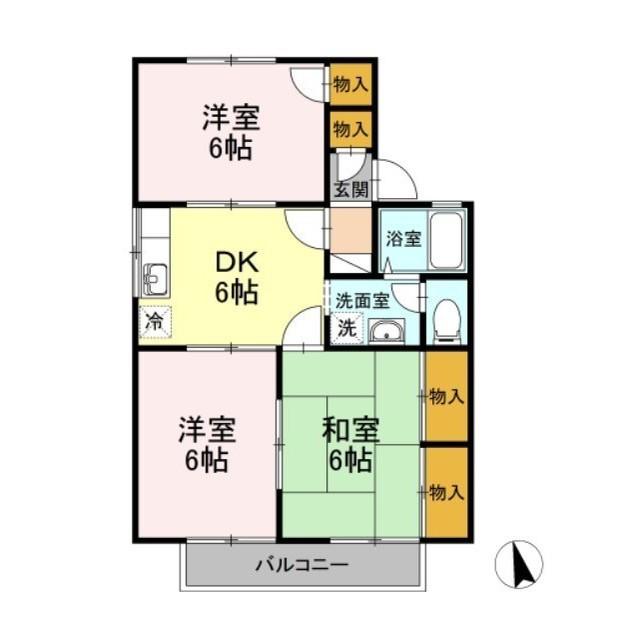 D-ROOM セジュール豊丘(3DK/1階)の間取り写真