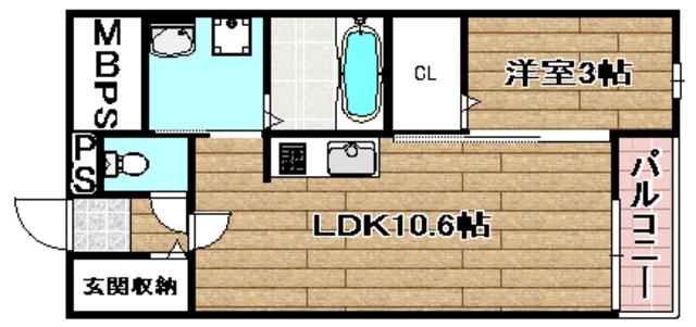 アルヴィータ(1LDK/1階)の間取り写真