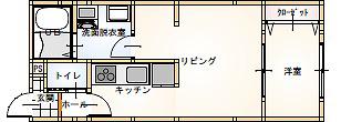 STAR ARC(1LDK/1階)の間取り写真