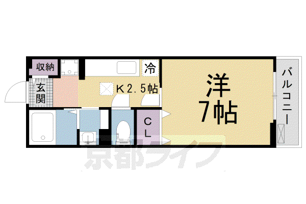 アーデント・ライツ(1K/2階)の間取り写真