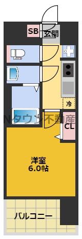 プレサンス大須観音フィエスタ(1K/3階)の間取り写真