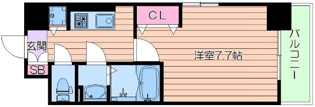 エストーネ江坂(1K/4階)の間取り写真