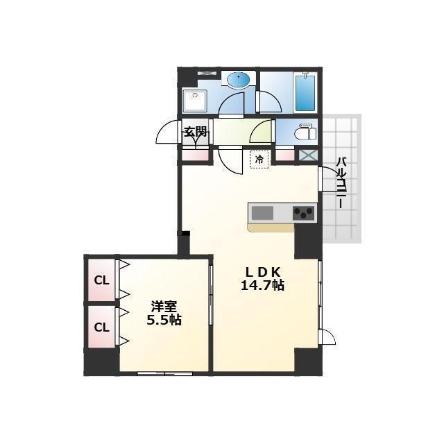 プライムアーバン津田沼(1LDK/3階)の間取り写真
