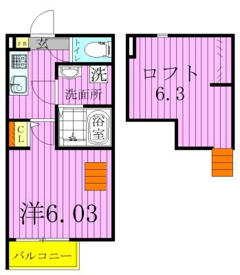 OIKOS 八潮 オイコス八潮(1K/1階)の間取り写真
