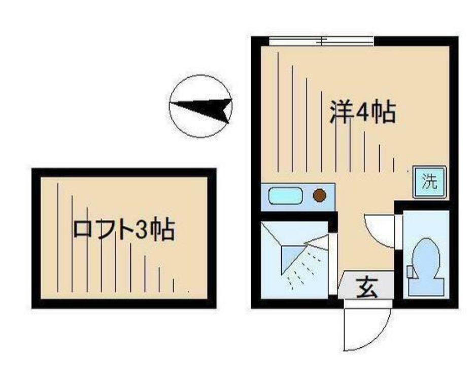 フェリスシトロン(ワンルーム/1階)の間取り写真