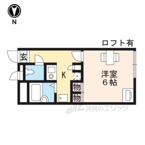 レオパレスIRISCOURT(1K/2階)の間取り写真