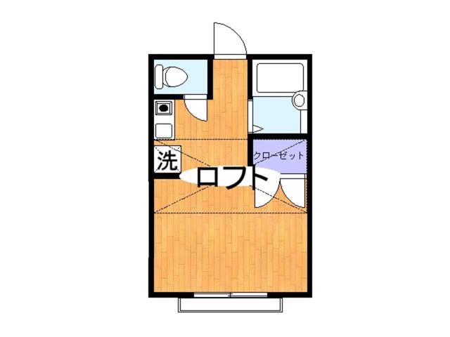 ヴェルディ(ワンルーム/2階)の間取り写真