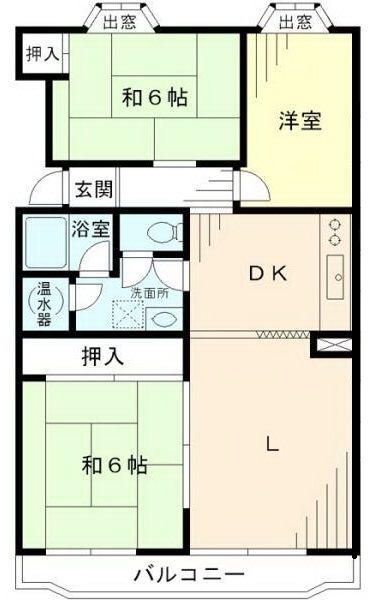 コーポ栗林(3LDK/2階)の間取り写真