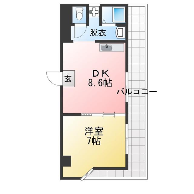 カネサカ第2関口マンション(1LDK/4階)の間取り写真