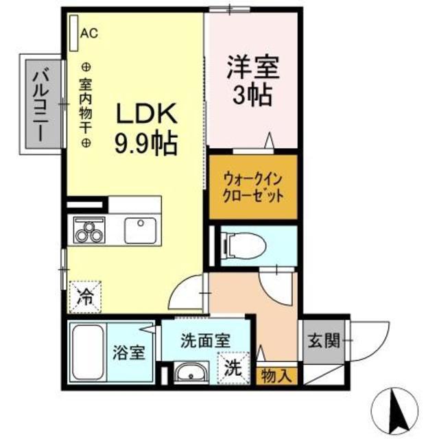 ストロベリー(1LDK/2階)の間取り写真