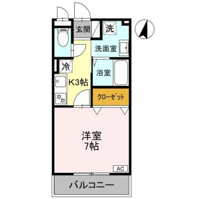 エスパシオ(1K/3階)の間取り写真