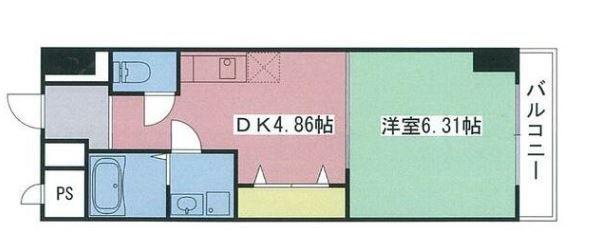 IMASAMORUGEN壱番館(1DK/7階)の間取り写真