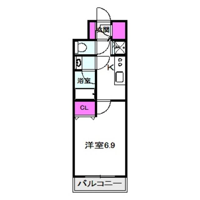SK RESIDENCES 放出(1K/8階)の間取り写真