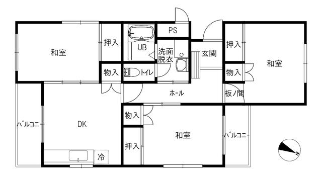 TRUST SQUARE(3DK/2階)の間取り写真