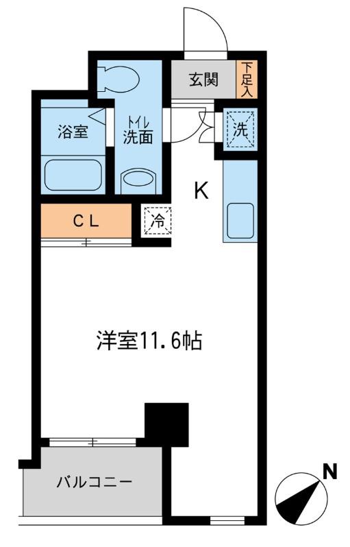JMFレジデンス新横浜(ワンルーム/8階)の間取り写真
