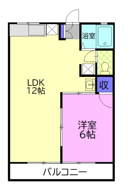 メゾンベルジュ(1LDK/2階)の間取り写真