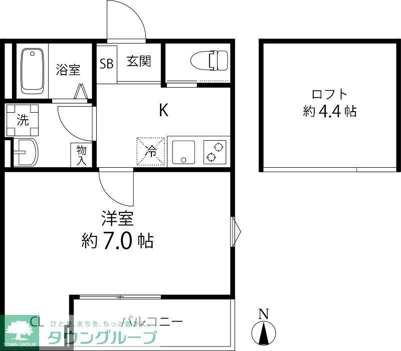 TS CUORE六町II(1K/3階)の間取り写真