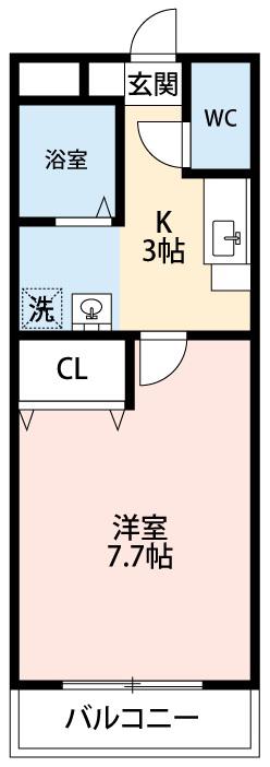 A・CITY矢作橋駅前(1K/2階)の間取り写真