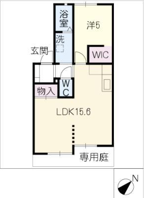 ヴィラグランデ繁松C棟(1LDK/1階)の間取り写真