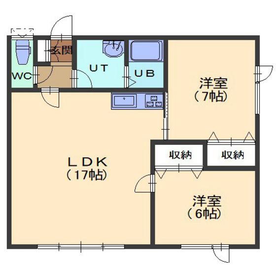 チェリー桔梗(2LDK/3階)の間取り写真